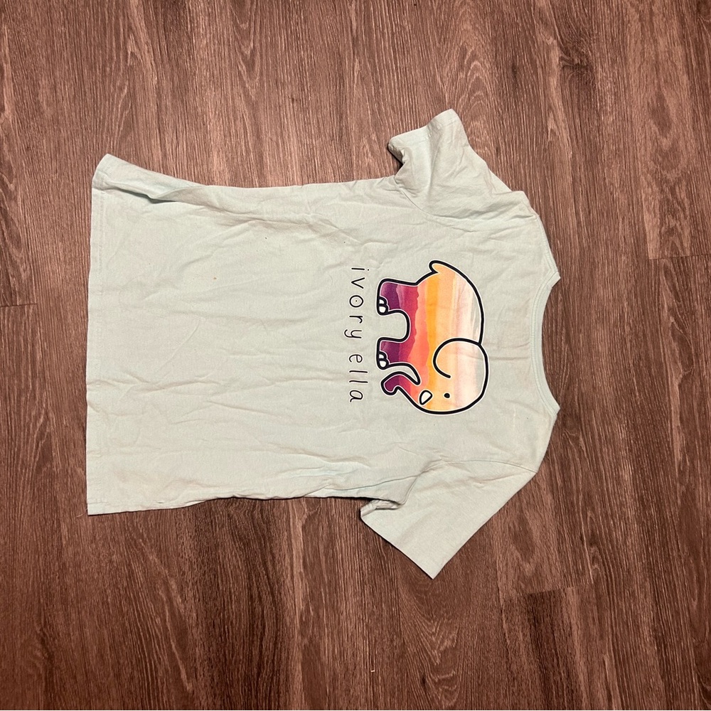 Ivory Ella womens Elephant Graphic Tee - Light Blue